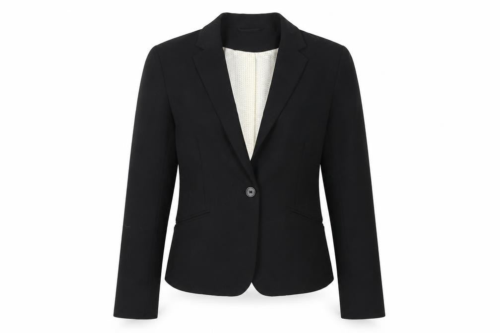 H&M Women's Black Blazer Size 6 Regular Notched
