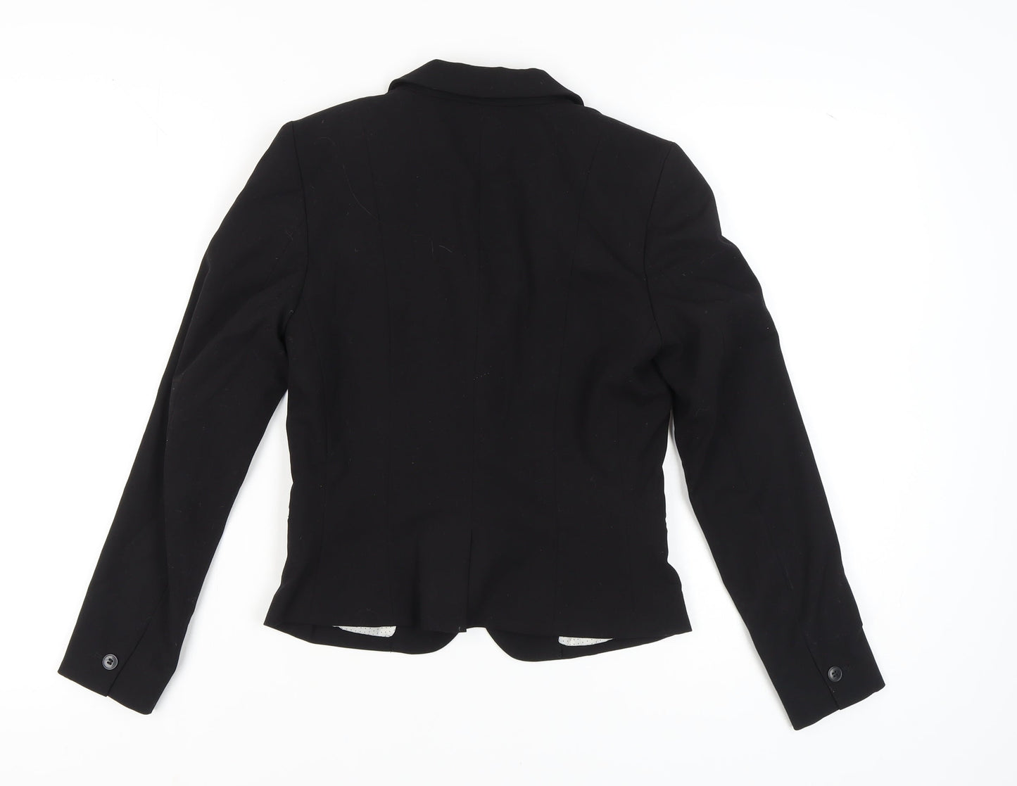 H&M Women's Black Blazer Size 6 Regular Notched