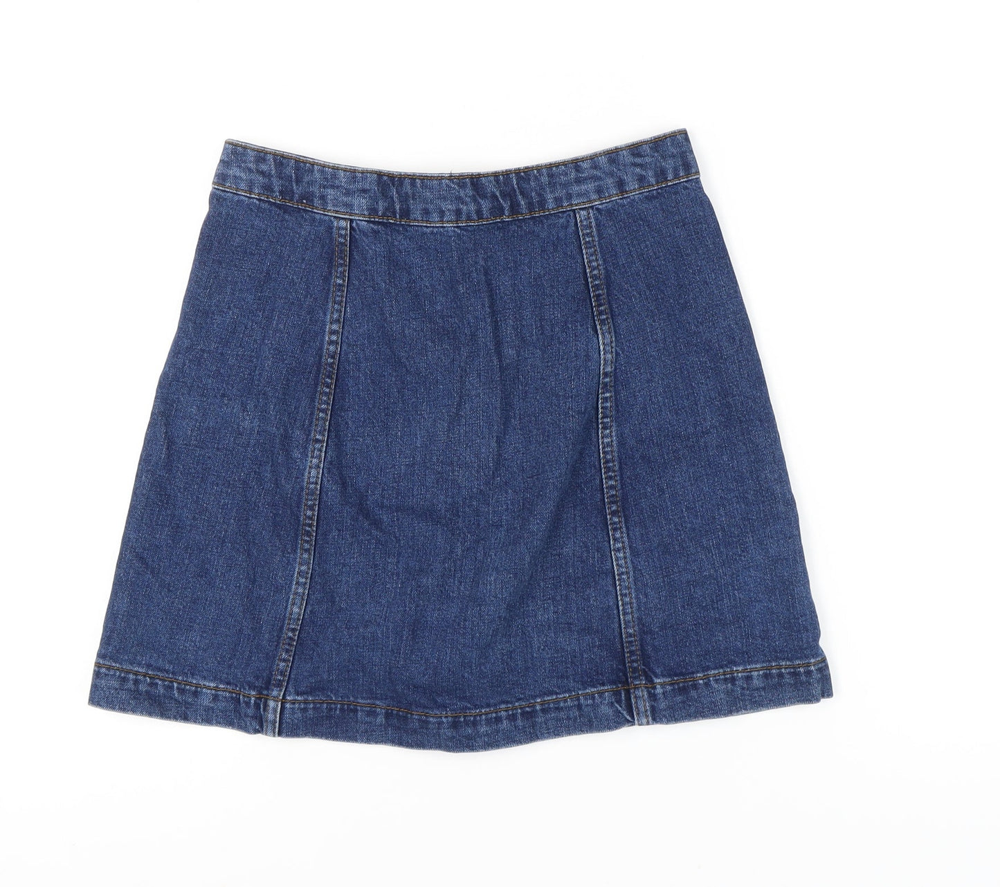 Topshop Women Blue Denim Button Short Skirt Size 10