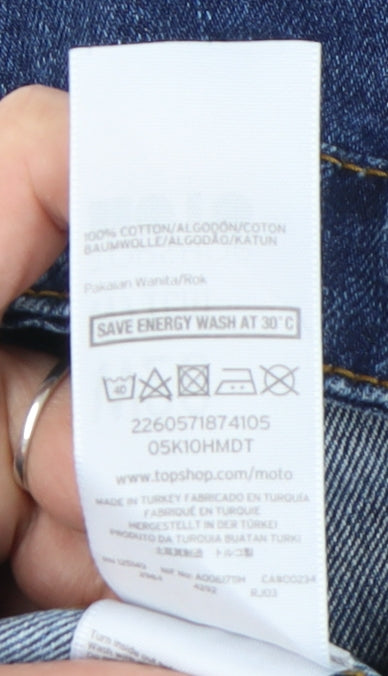 Topshop Women Blue Denim Button Short Skirt Size 10