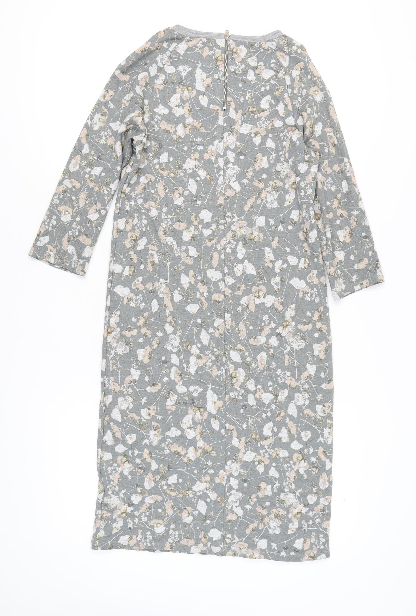 Marks and Spencer Grey Floral Women's Dress Size 10