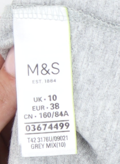 Marks and Spencer Grey Floral Women's Dress Size 10