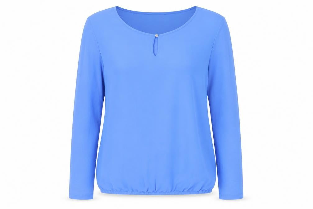 Tom Tailor Women's Blue Long Sleeve Scoop Neck Top