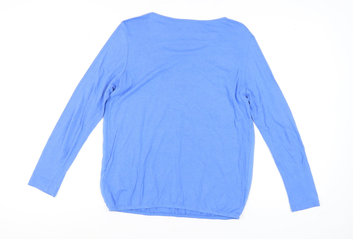 Tom Tailor Women's Blue Long Sleeve Scoop Neck Top