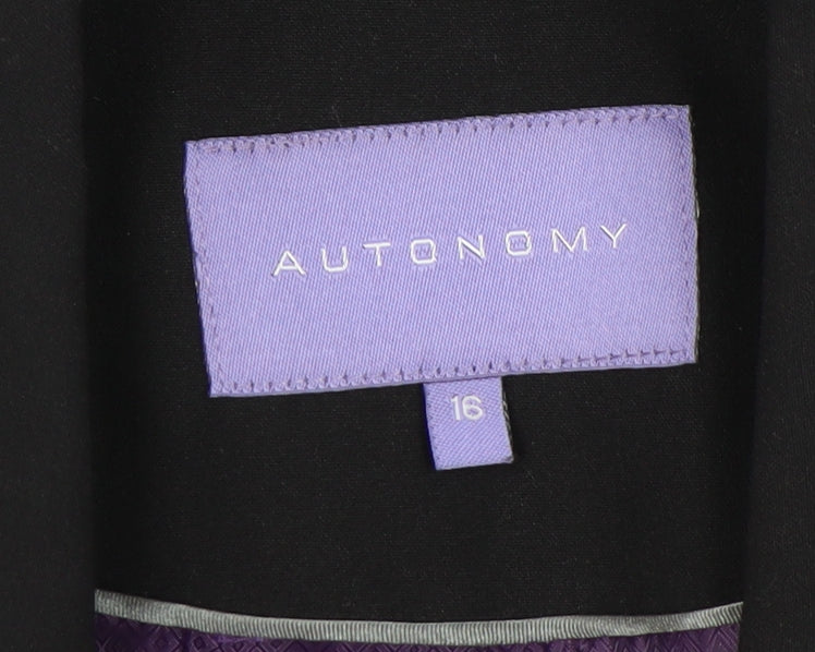 Autonomy Women's Black Blazer Size 16 Regular Fit