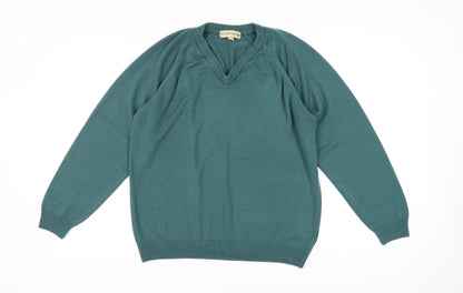 Country Trader Men's Green M V-Neck Pullover Jumper