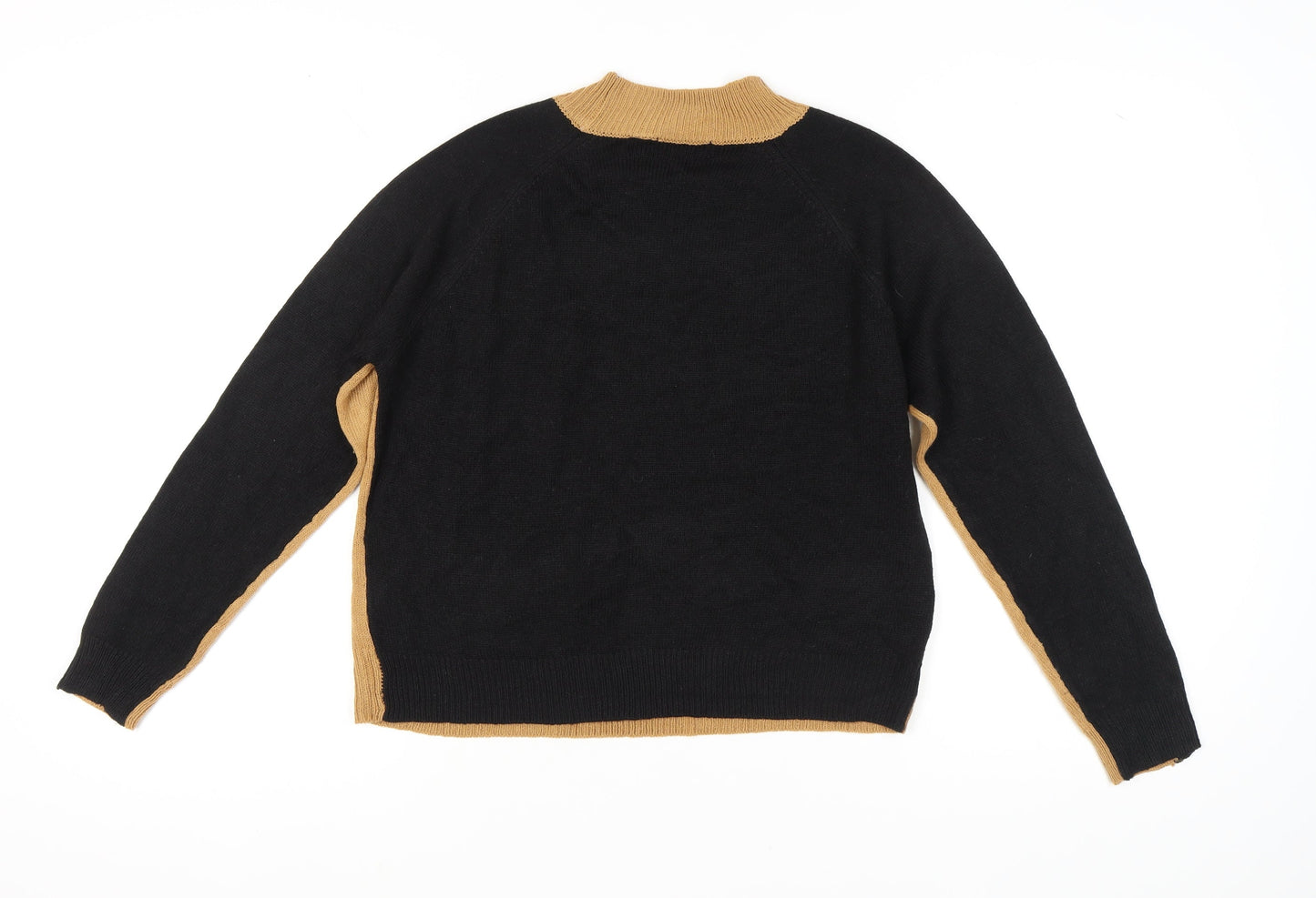 Brave Soul Women's Beige Black Knit Pullover Jumper M