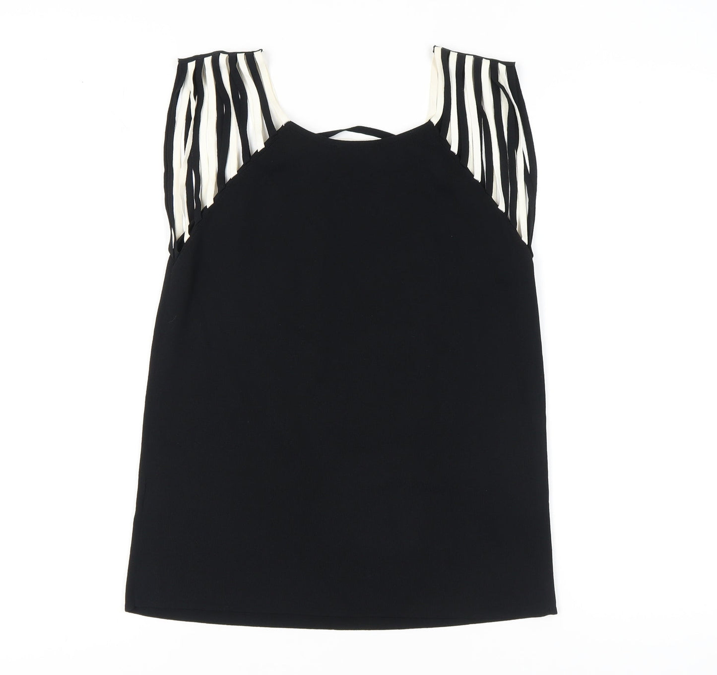 Casamia Women's Black Striped Sleeveless Knit Top M
