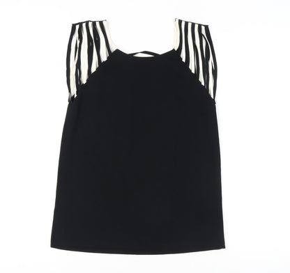 Casamia Women's Black Striped Sleeveless Knit Top M