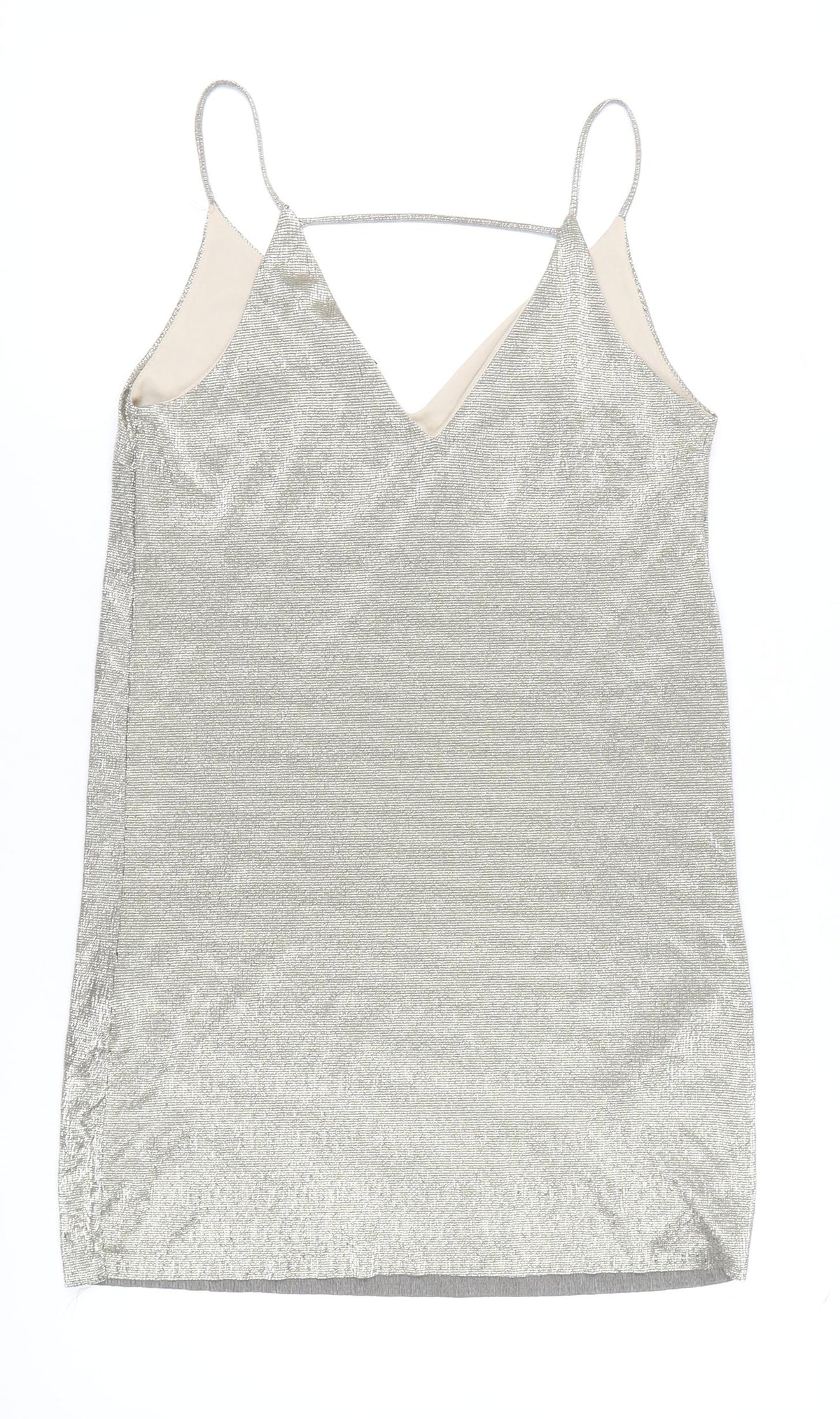 River Island Women's Silver Slip Dress Size 10
