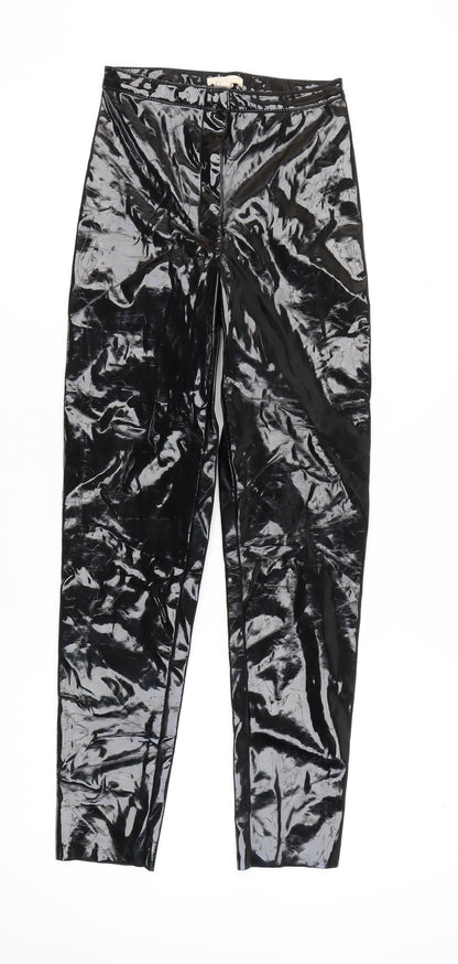H&M Women's Black Straight-Leg Trousers Size 6