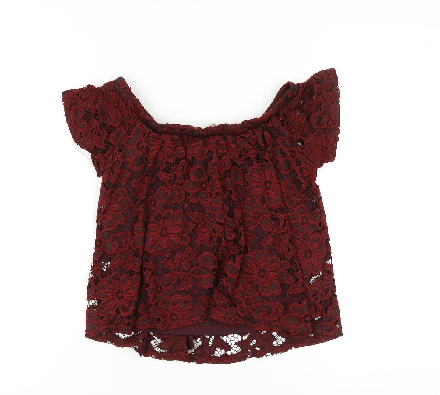 River Island Women's Red Lace Off Shoulder Blouse
