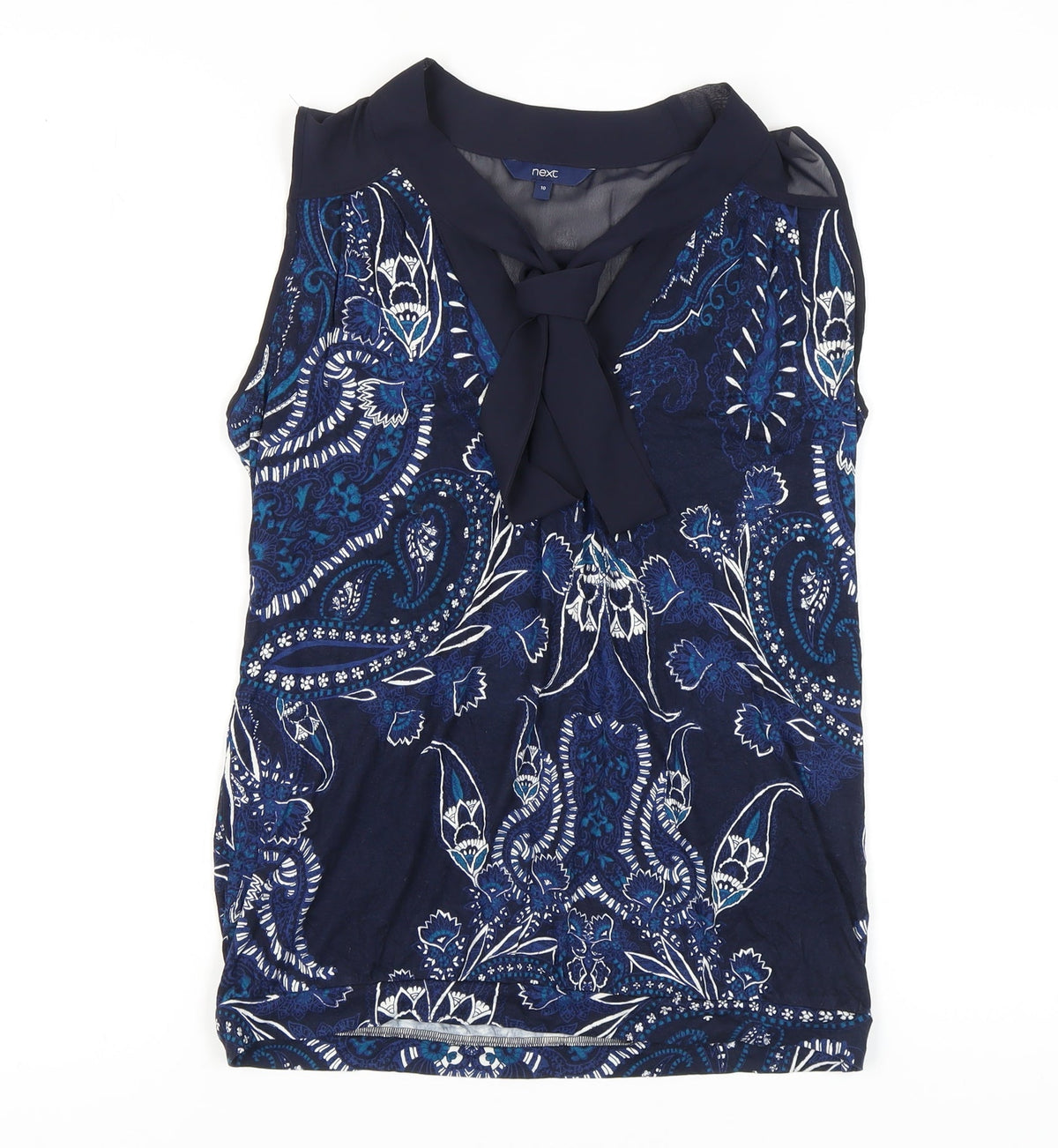 Next Women's Blue Paisley Tunic Blouse Size 10