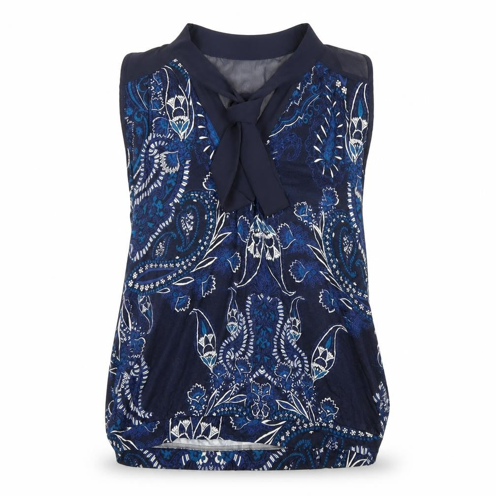 Next Women's Blue Paisley Tunic Blouse Size 10
