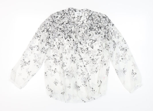 Wallis Women’s Butterfly Print Wrap Blouse Size 14