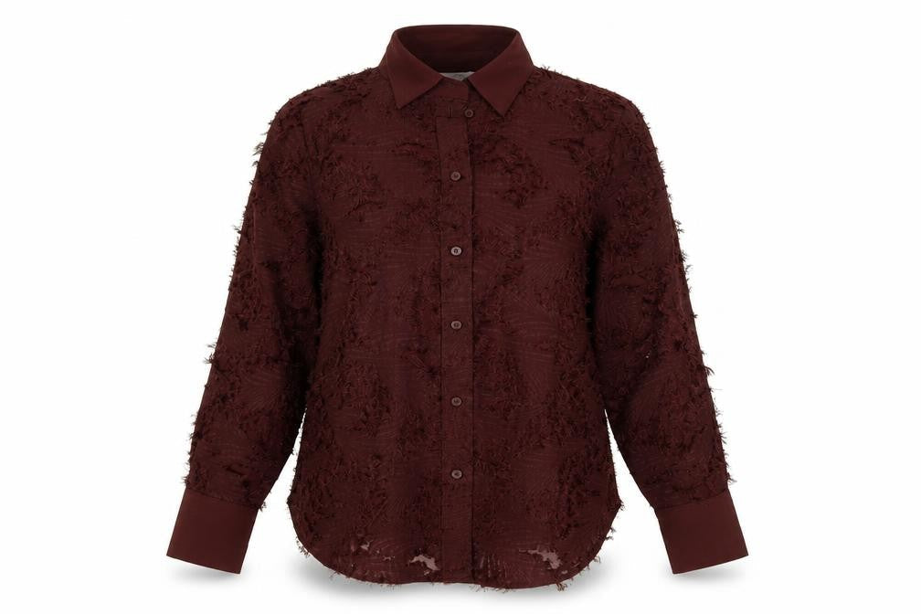 H&M Women's Red Button-Up Shirt, S, Collared, Classic Style