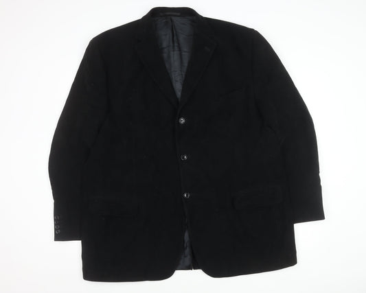 Dehavilland Men's Black Overcoat, Size L, Classic Style