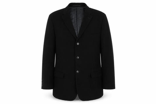 Dehavilland Men's Black Overcoat, Size L, Classic Style