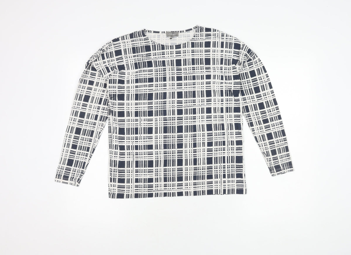 Jaeger Women's XS Blue Geometric Long Sleeve Top