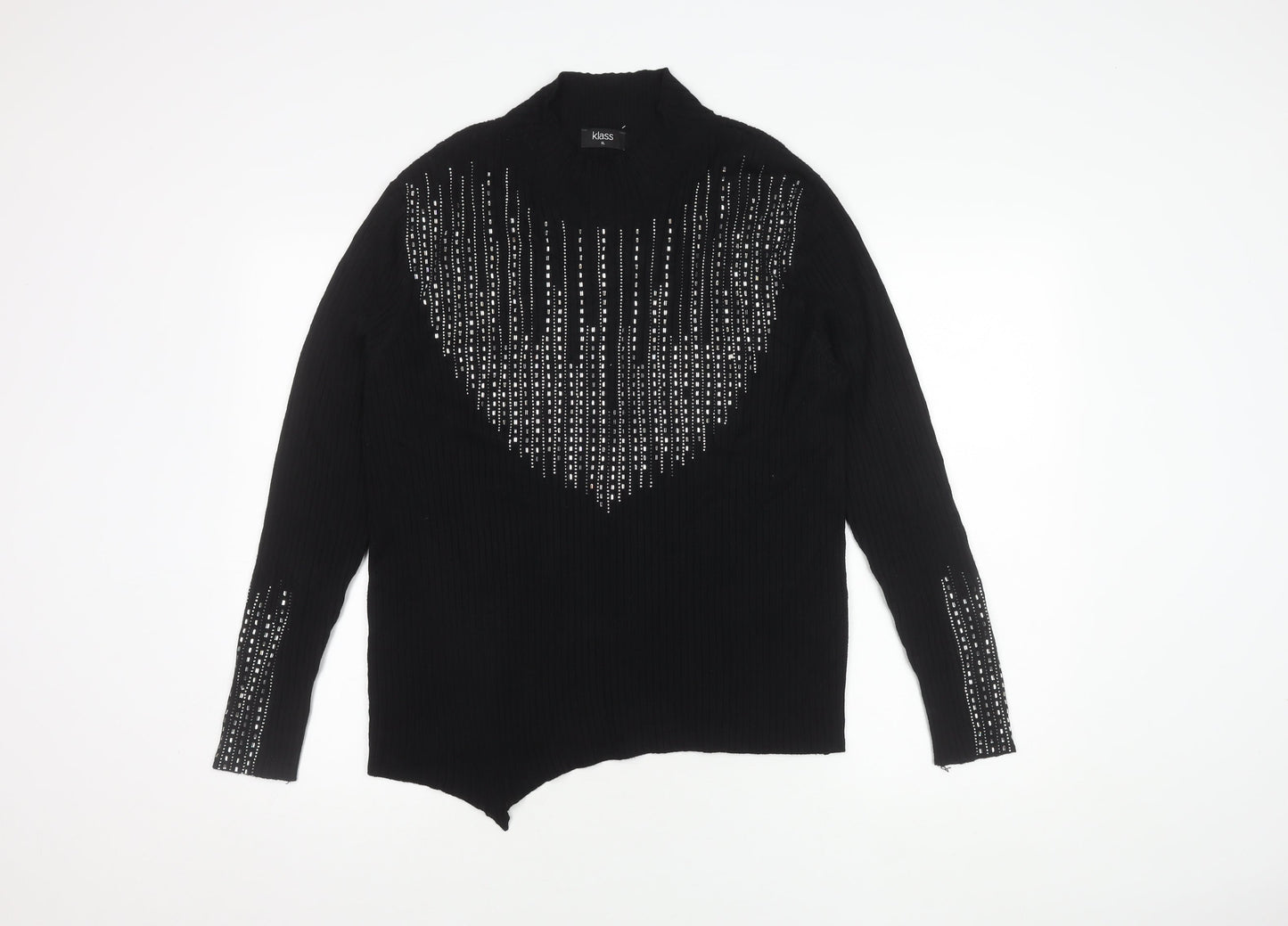 Klass Women's Black Studded Tunic Jumper XL