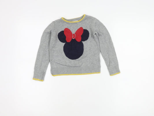 baby GAP Disney Minnie Mouse Grey Girls Pullover Jumper 5 Years