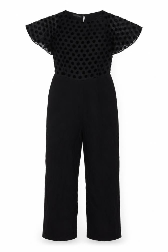Laura Ashley Women's Black Polka Dot Jumpsuit Size 8