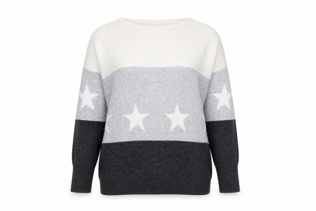 Mint Velvet Women's Grey XS Star Pullover Jumper