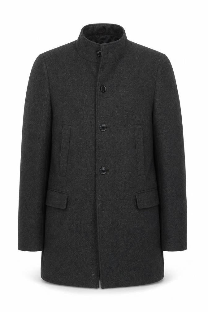 Mario Conti Men’s Grey Coat Size 50 Button Accent