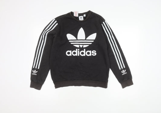 Adidas Boys Black Logo Pullover Sweatshirt 13-14 Years