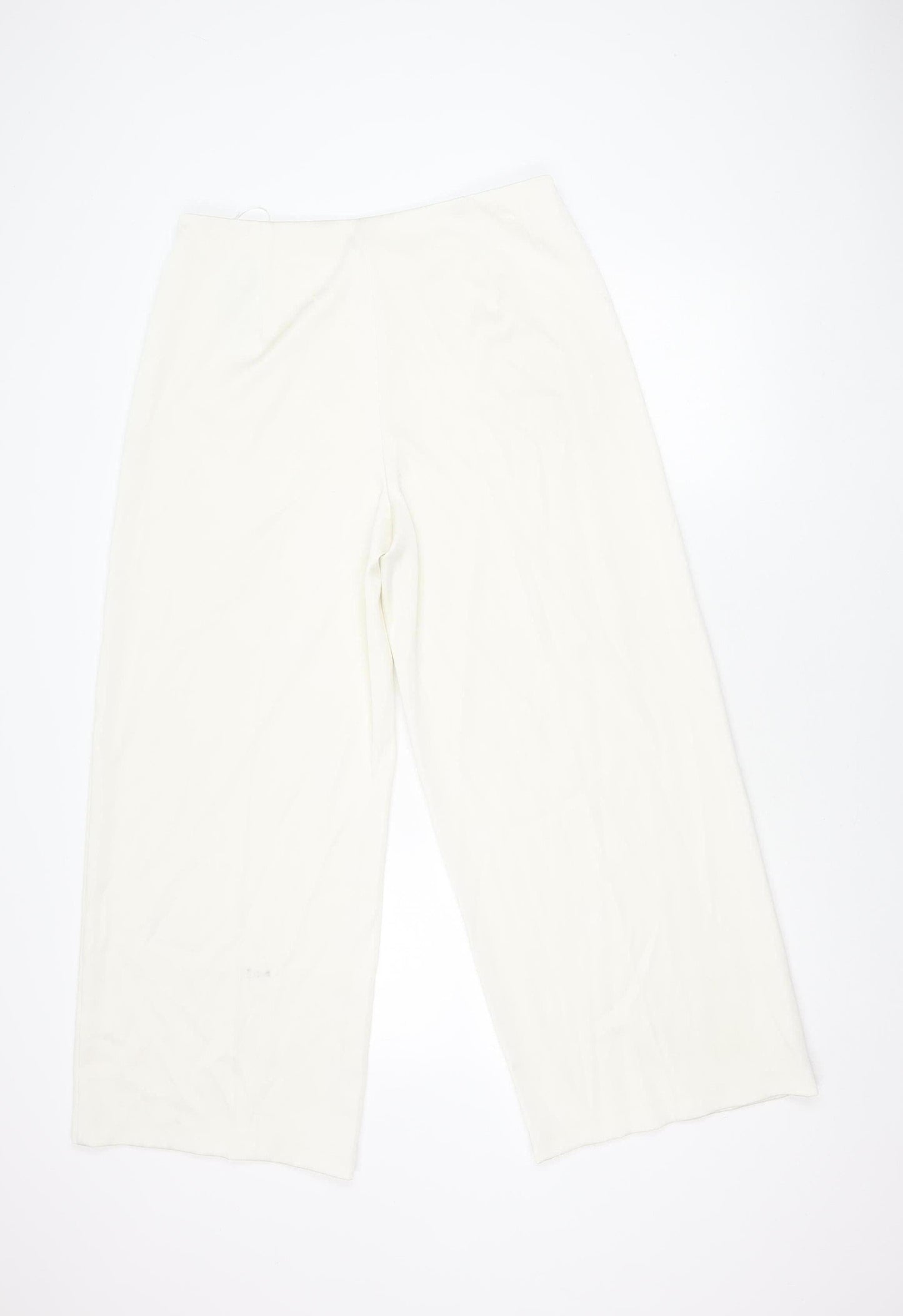 Marks and Spencer Ivory Straight Trousers Size 14 Women