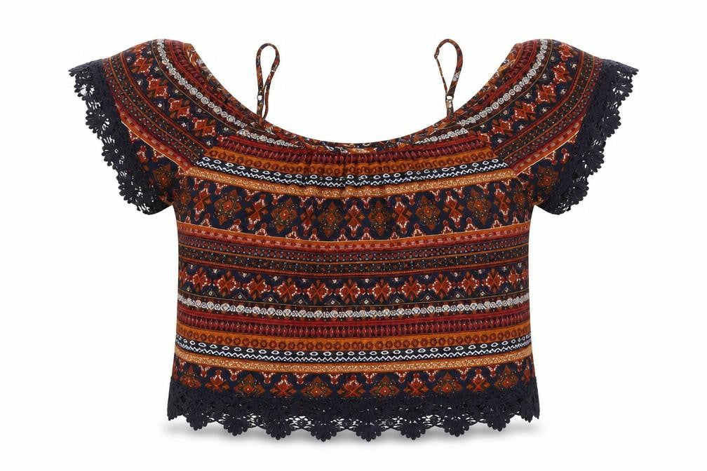 Forever 21 Women's Multicoloured Cropped Blouse L