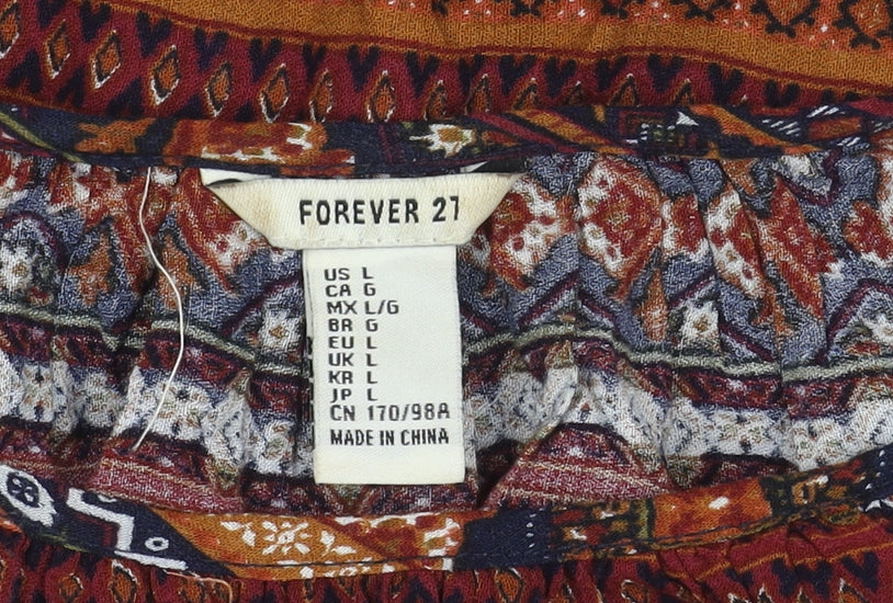 Forever 21 Women's Multicoloured Cropped Blouse L
