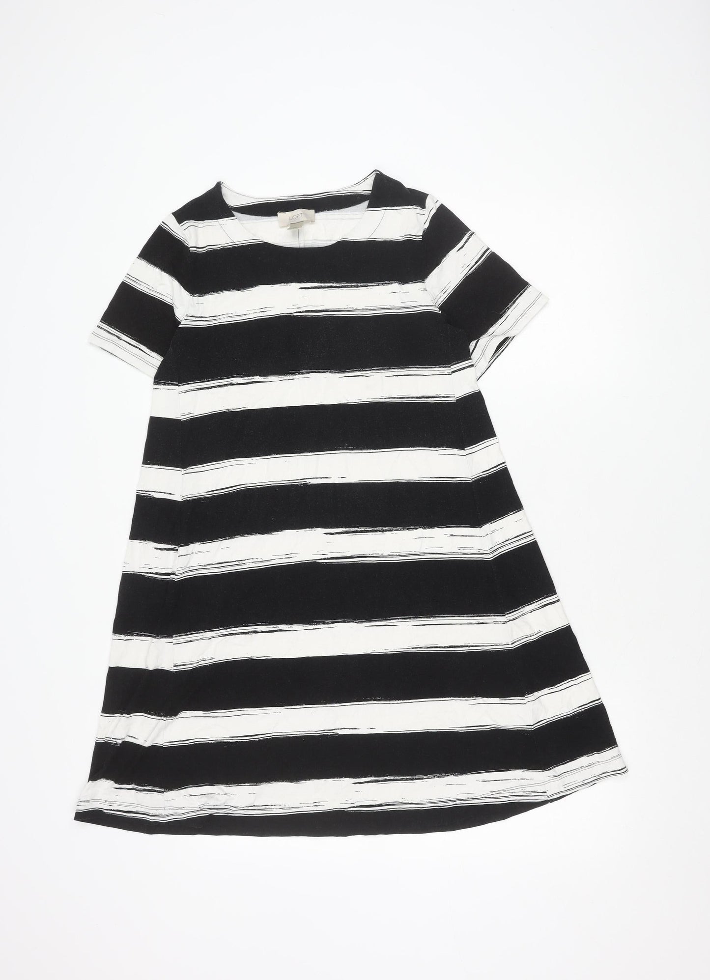 LOFT Women's Black Striped Dress XS