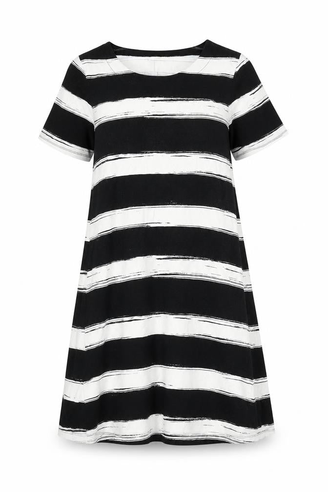 LOFT Women's Black Striped Dress XS