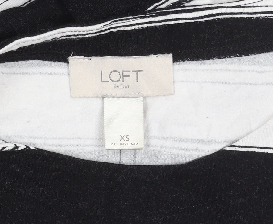 LOFT Women's Black Striped Dress XS