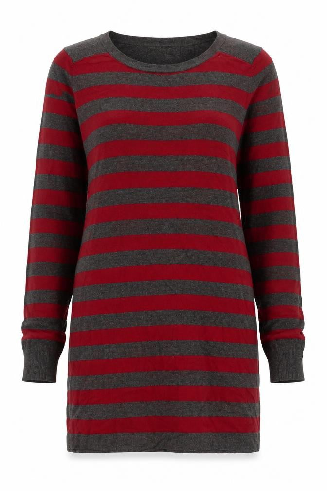 Marks & Spencer Women's Striped Pullover Jumper, Red, Size 12