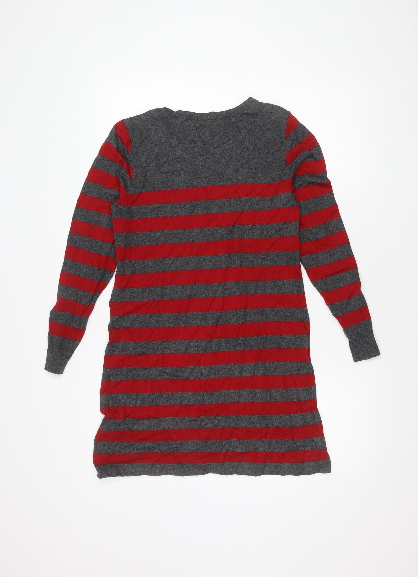 Marks and Spencer Women's Striped Pullover Jumper, Red, Size 12