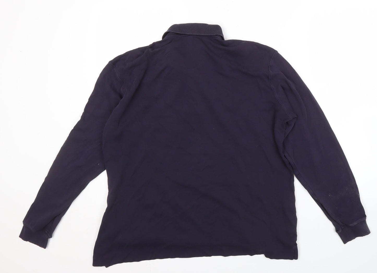 Lands' End Men's XL Long Sleeve Blue Polo
