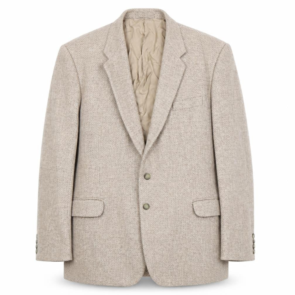 St Michael Men's Beige Wool Blazer Jacket 46 Long