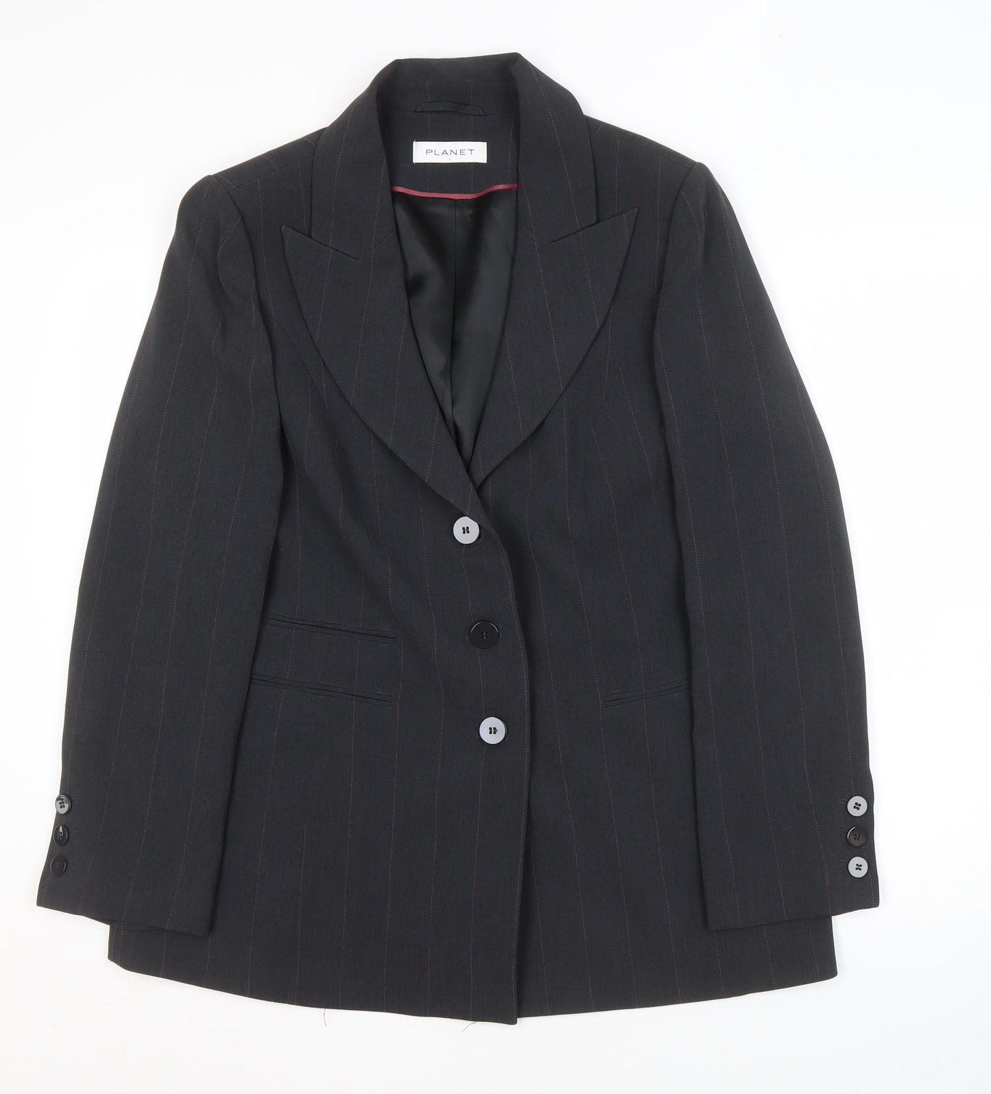 Planet Women's Black Pinstripe Blazer Size 16