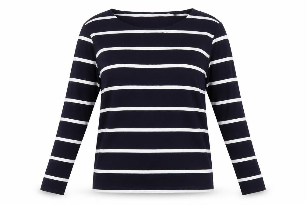 Laura Ashley Women's Blue Striped T-Shirt UK 12