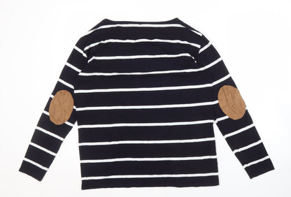 Laura Ashley Women's Blue Striped T-Shirt UK 12