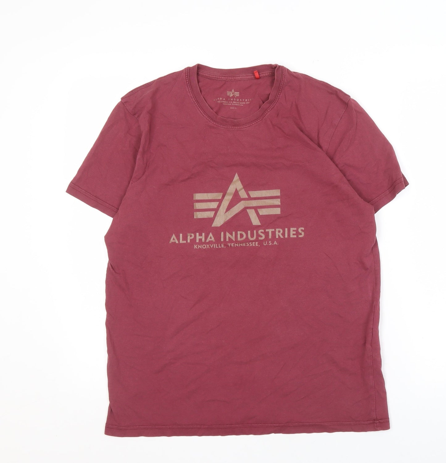 Alpha Industries Men's Red Medium Crew Neck T-Shirt
