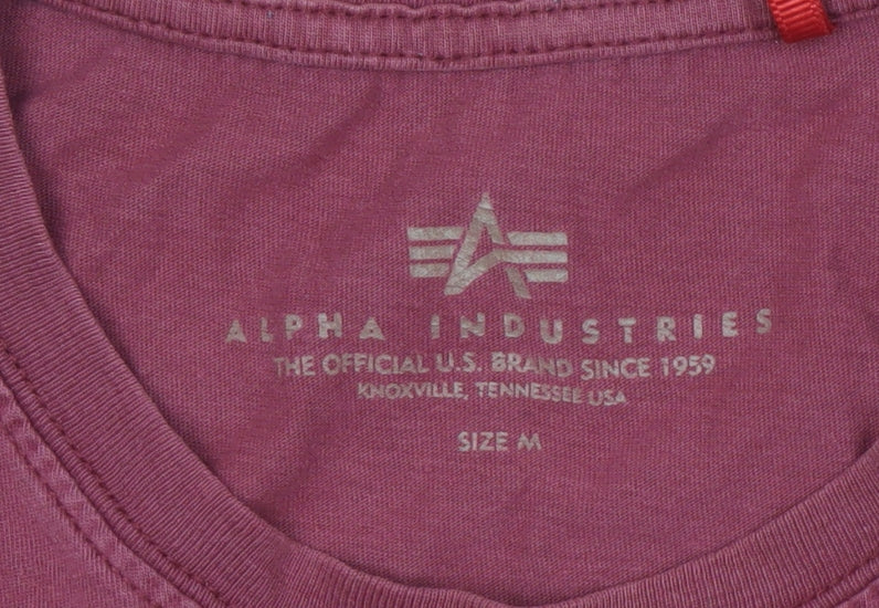 Alpha Industries Men's Red Medium Crew Neck T-Shirt