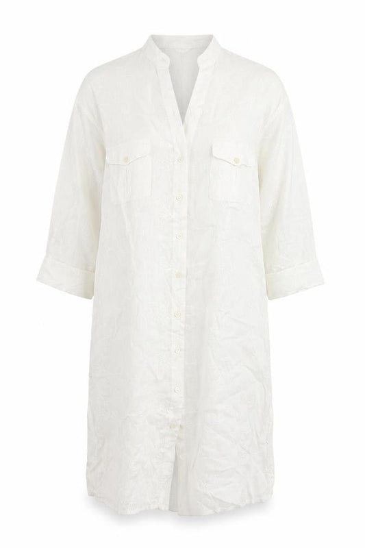 Monsoon Women's White 3/4 Sleeve Shirt Dress Size 12