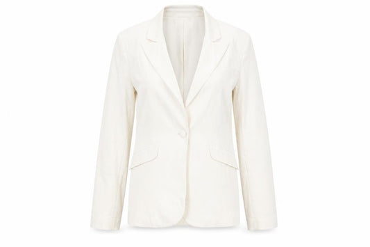 Warehouse Women White Blazer Size 10 Regular Notch