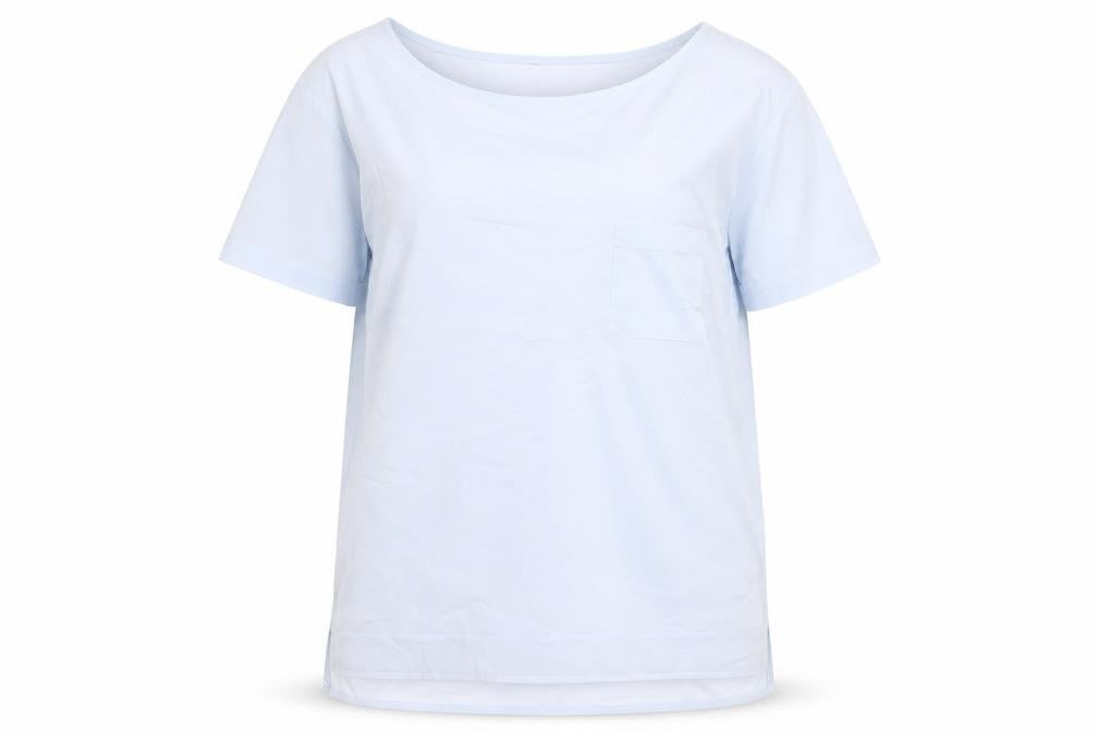 French Connection Women's Blue Boat Neck T-Shirt M