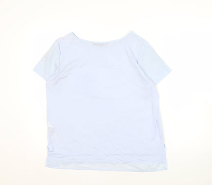 Back view of French Connection Women's Blue Boat Neck T-Shirt M