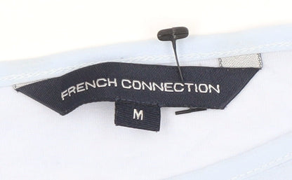 Brand and care label for French Connection Women's Blue Boat Neck T-Shirt M
