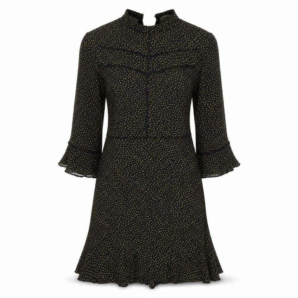Oasis Women's Black Polka Dot Fit & Flare Dress - Size 8